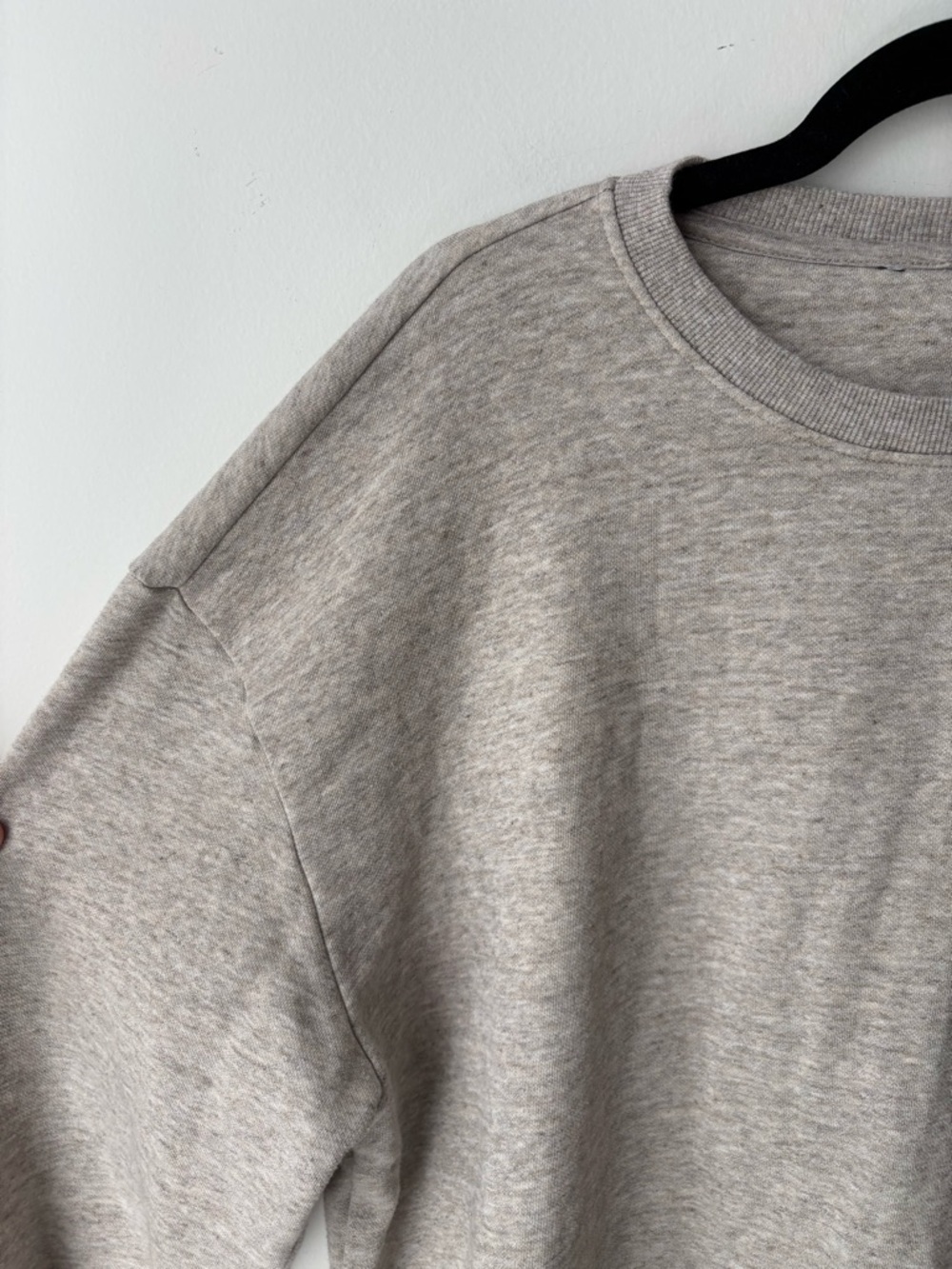 Oversized Neutral Sweatshirt Cotton Pullover Minimalist SoftCrewneck oatmeal - Picture 2 of 8